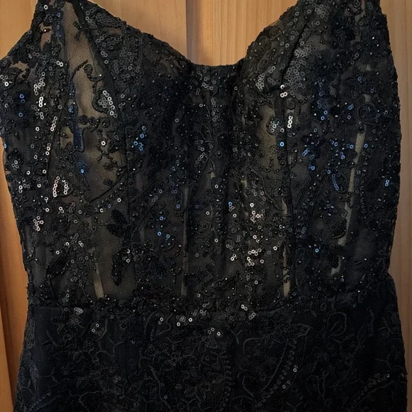 Sherri Hill Black Sequin Mini Dress - Picture 6 of 6
